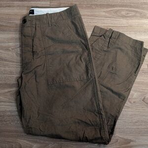 Vintage Banana Republic Olive Linen Fatigue Pants 35
